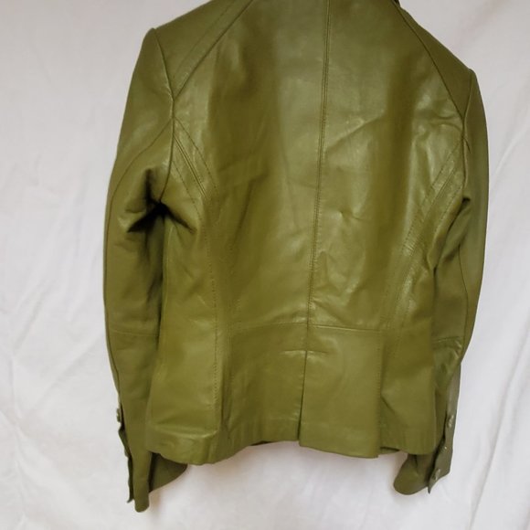 Tristan Green Leather Blazer size small - Picture 6 of 7